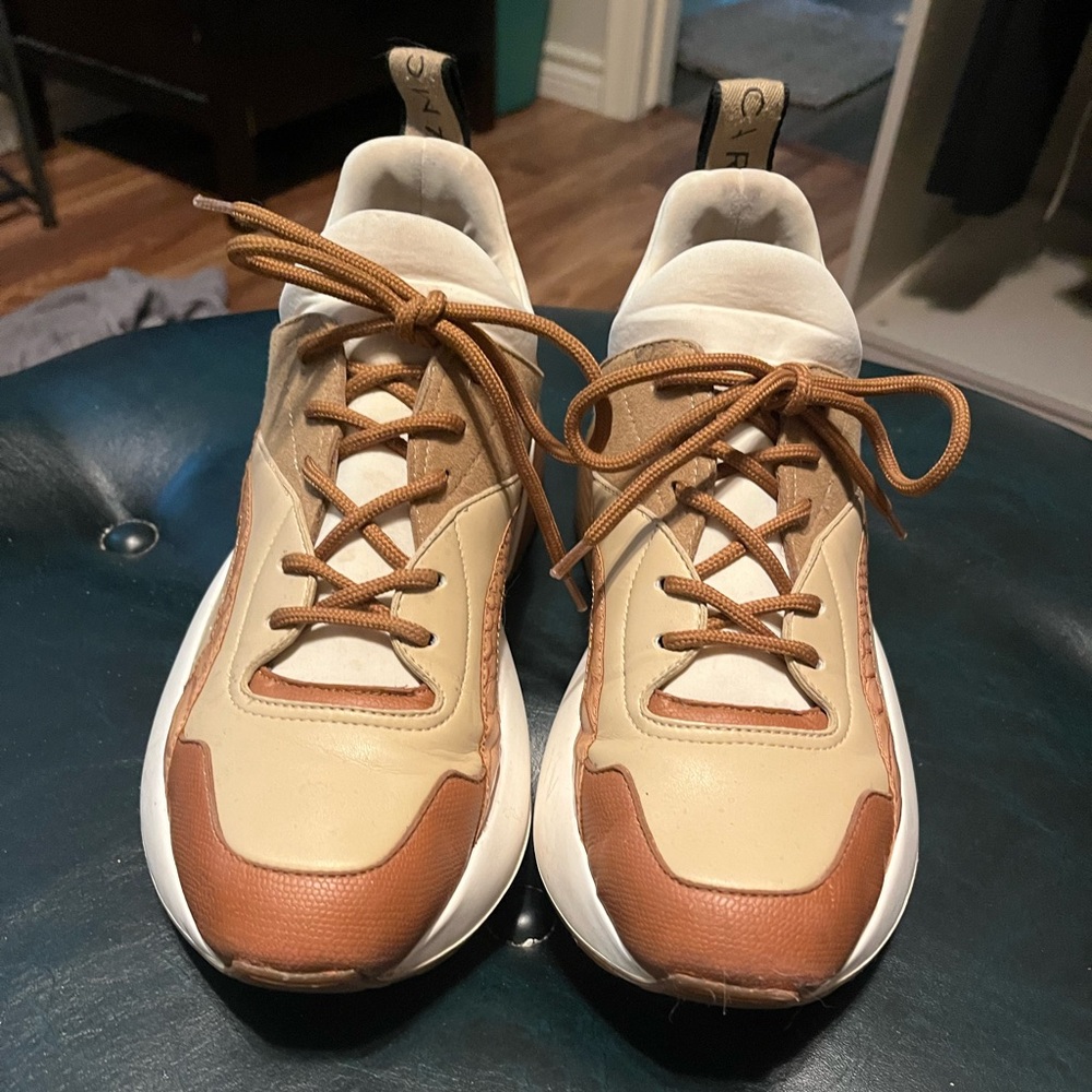 Stella McCartney Cream and Brown Sneakers